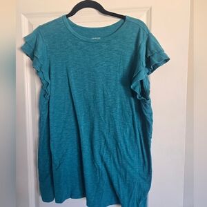 Torrid Double Flutter Sleeve Vintage Slub Jersey Tee Size 2
